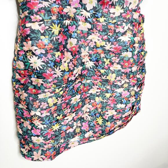 C/Meo Collective Womens Pencil Dress Floral V Neck Puff Ruched Multicolor XL - Picture 5 of 9